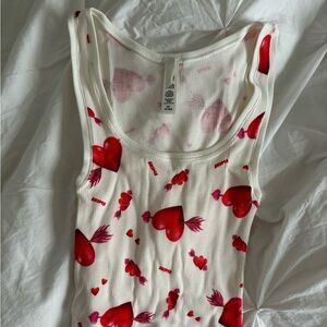 Skims Heart Ribbed Tank